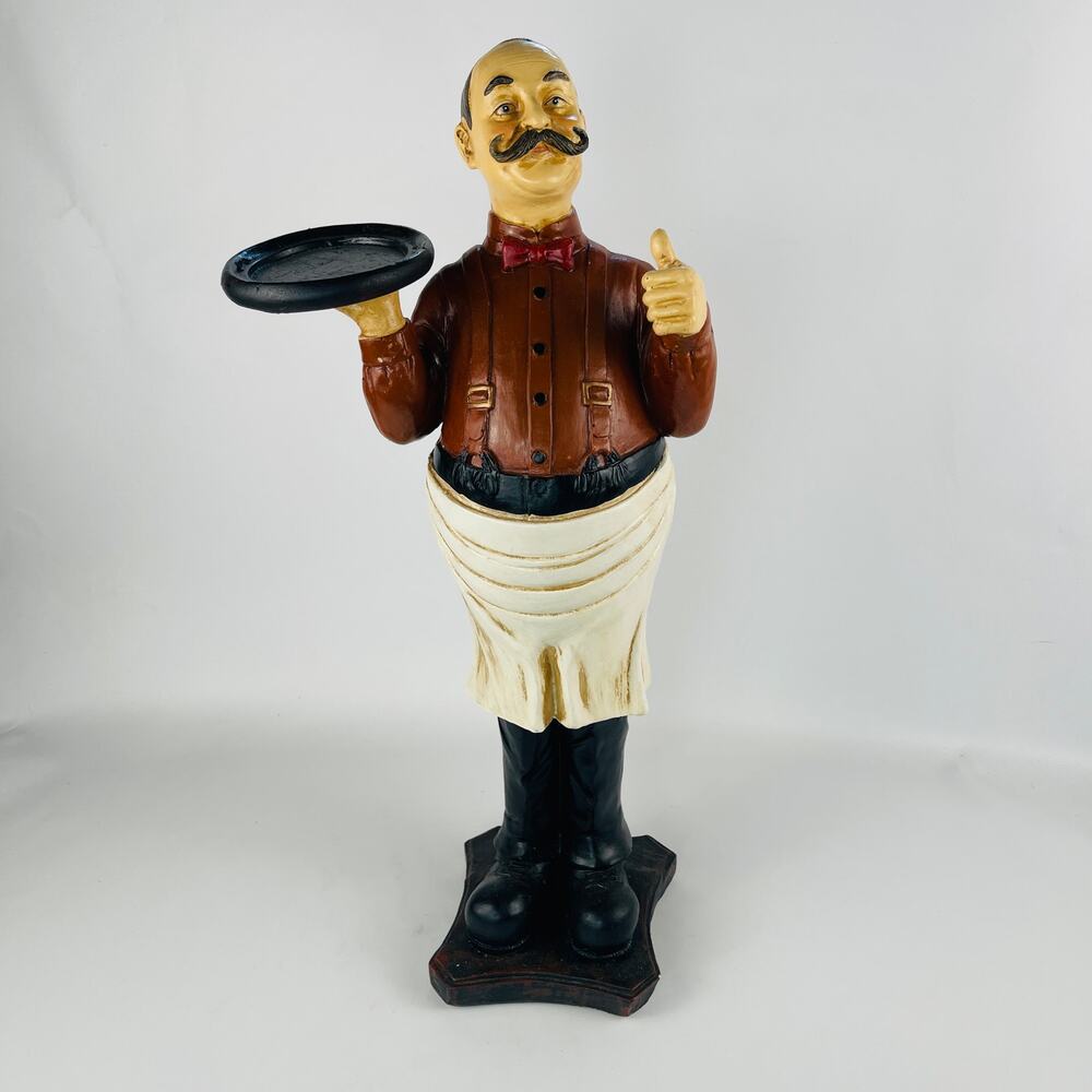 Butler with Tray Statue Resin 18”